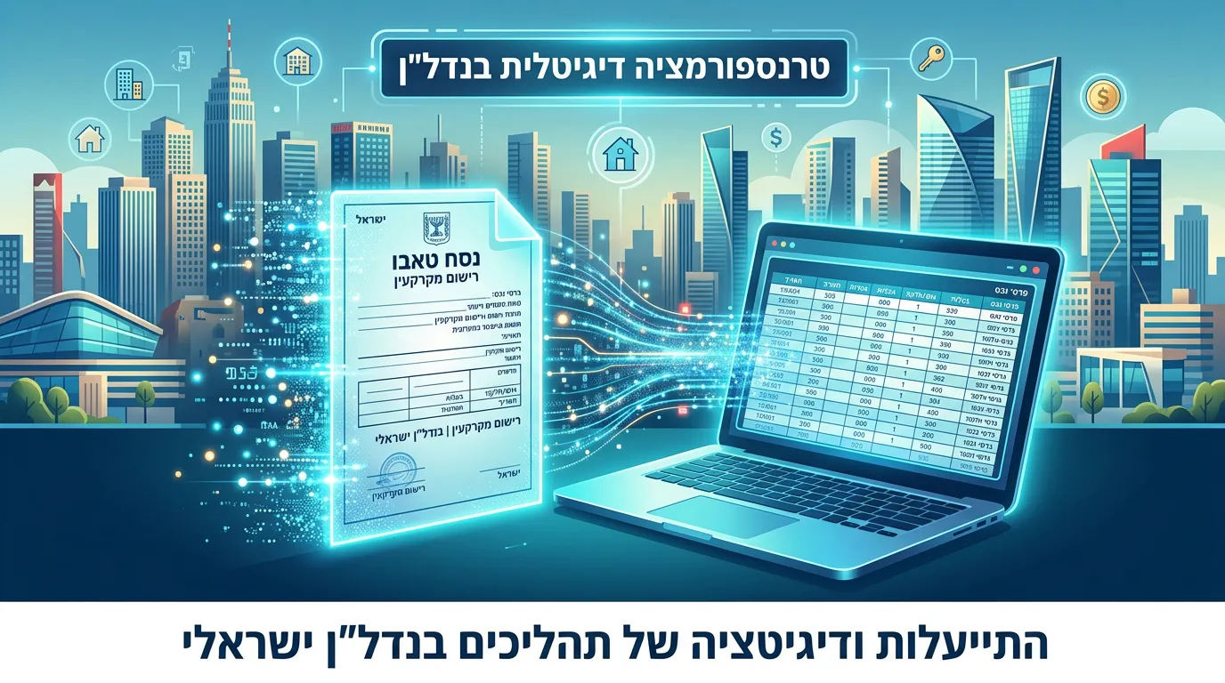 המרת נסח טאבו לאקסל - תוכנת דיגיטציה של תהליכי נדל״ן ישראלי
